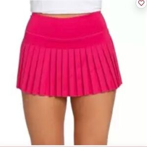 Gold Hinge Pleated raspberry pink  Skirt